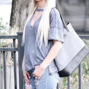 Free People Jordan Burnout Choker Tee